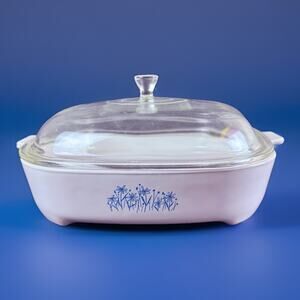 Corning Ware MW-16 Blue Daisy Microwave Browning Dish Lid Model 8467320 Sears